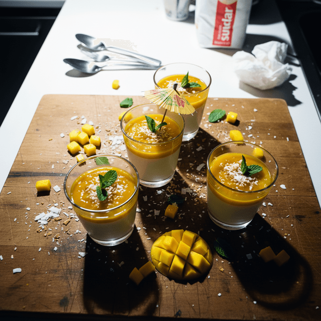 Tropical Mango Coconut Panna Cotta