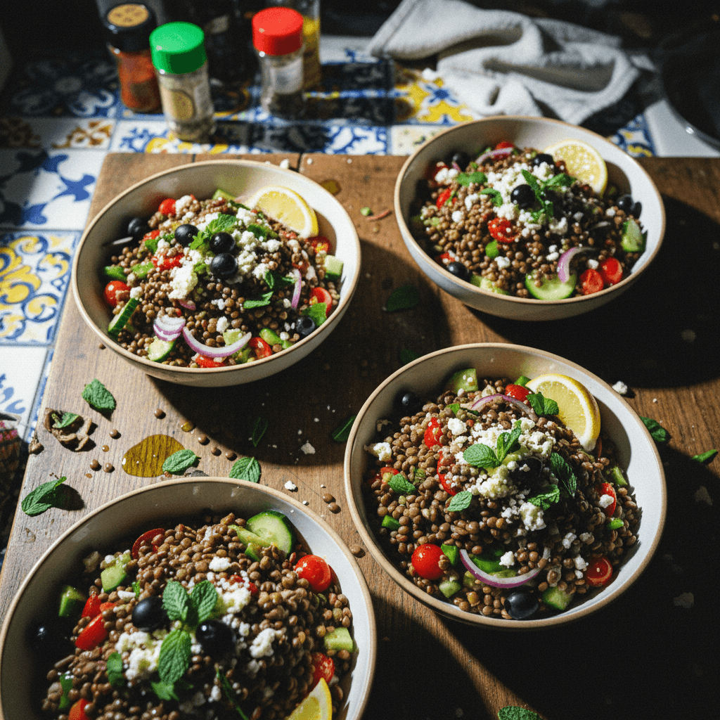 Mediterranean Lentil Salad Bowls