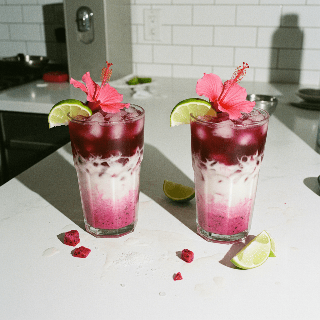Hibiscus Dragonfruit Coconut Mocktail