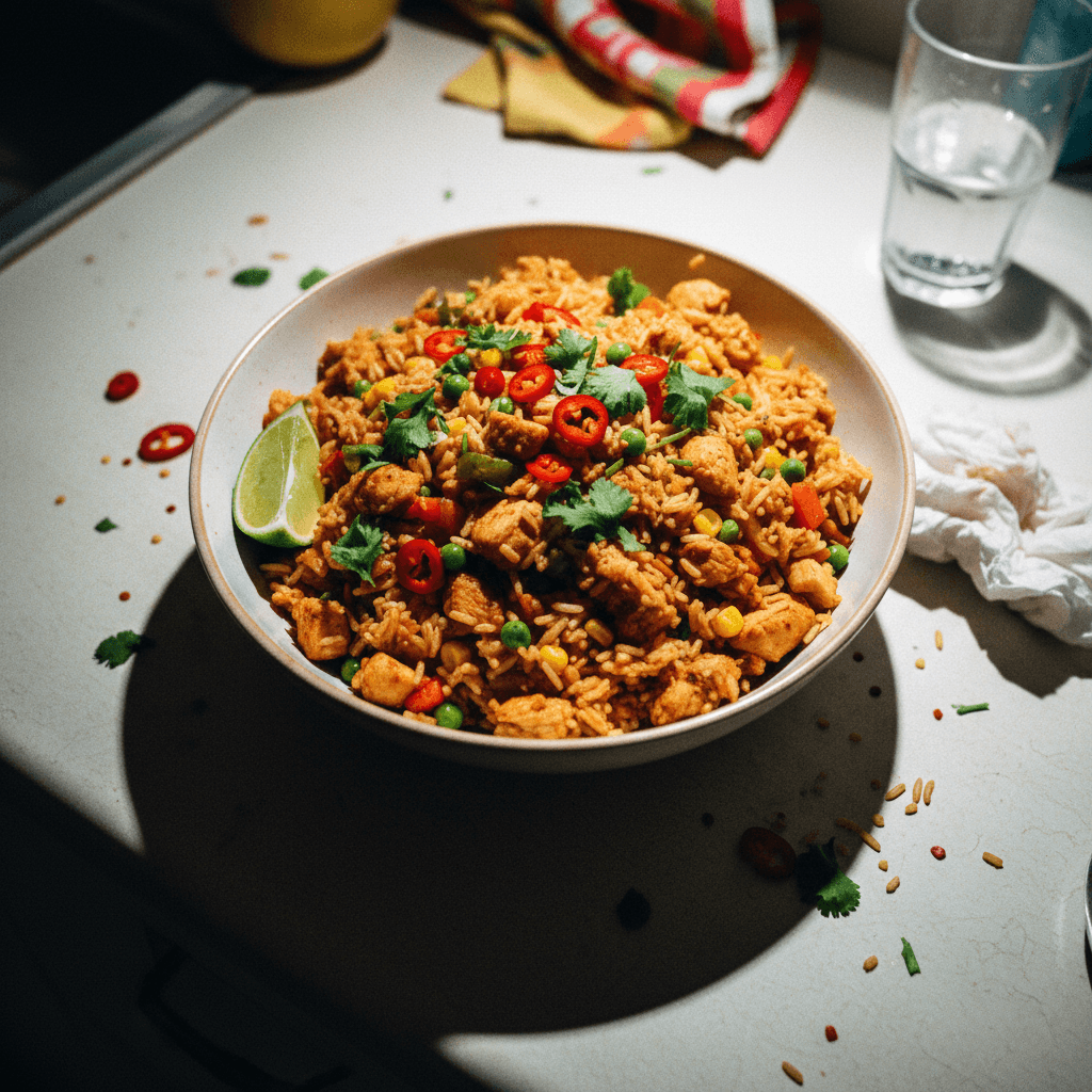 Spicy Chicken Fried Rice with Vegetables