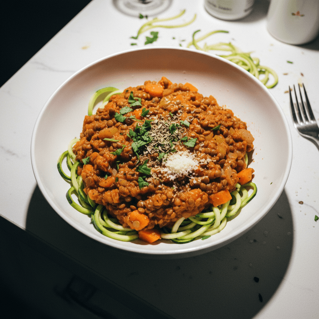 Lentil Ragu with Zucchini Noodles