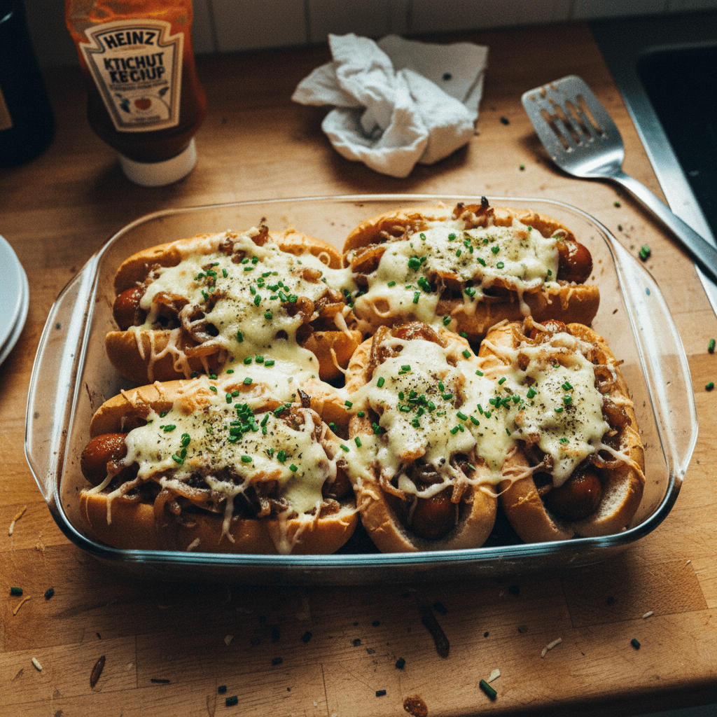 French Onion Hot Dogs