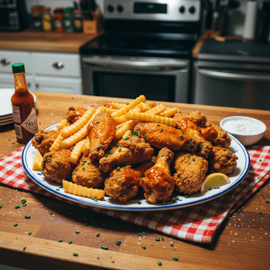 Fried Chicken Wings & Fries Platter