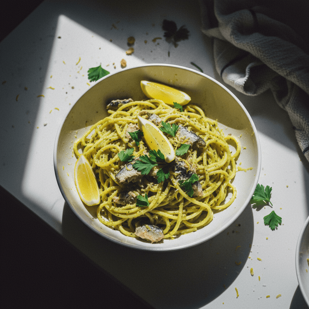 Trader Joe's Tinned Fish & Lemon Pasta