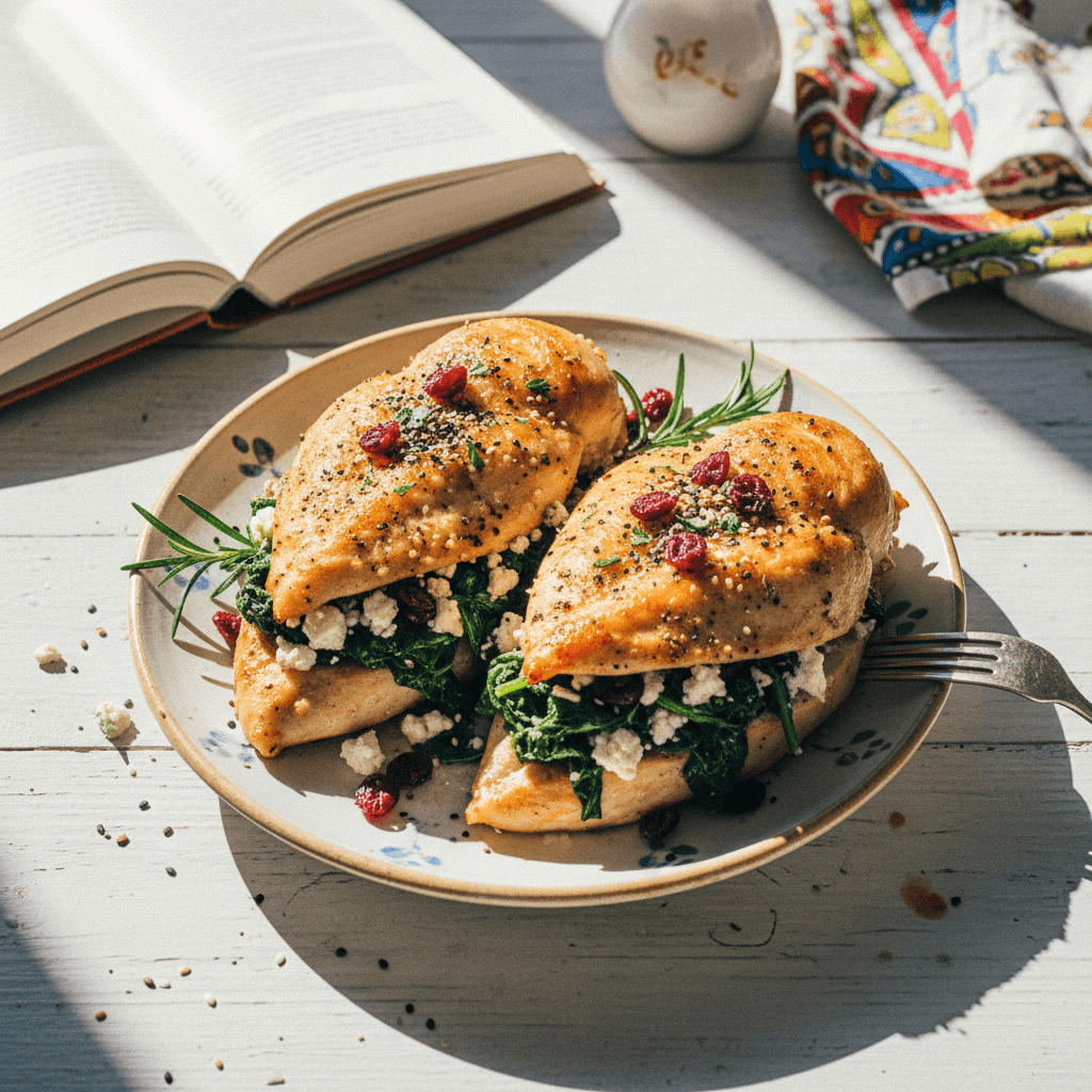 Stuffed Chicken Breast with Spinach, Feta, and Cranberries