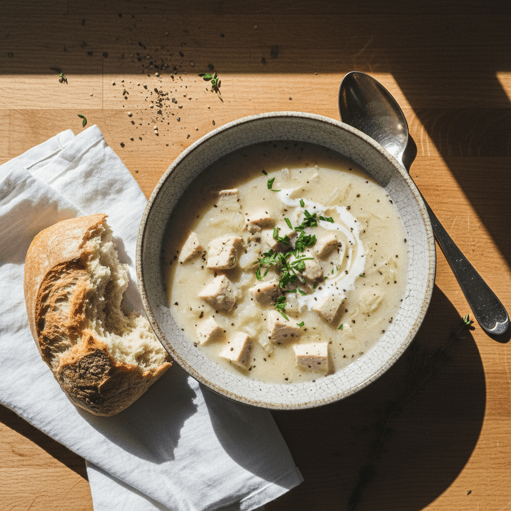 شوربة فراخ بالكريمة