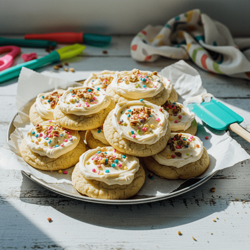Chewy Sugar Cookies with Cream Cheese Frosting