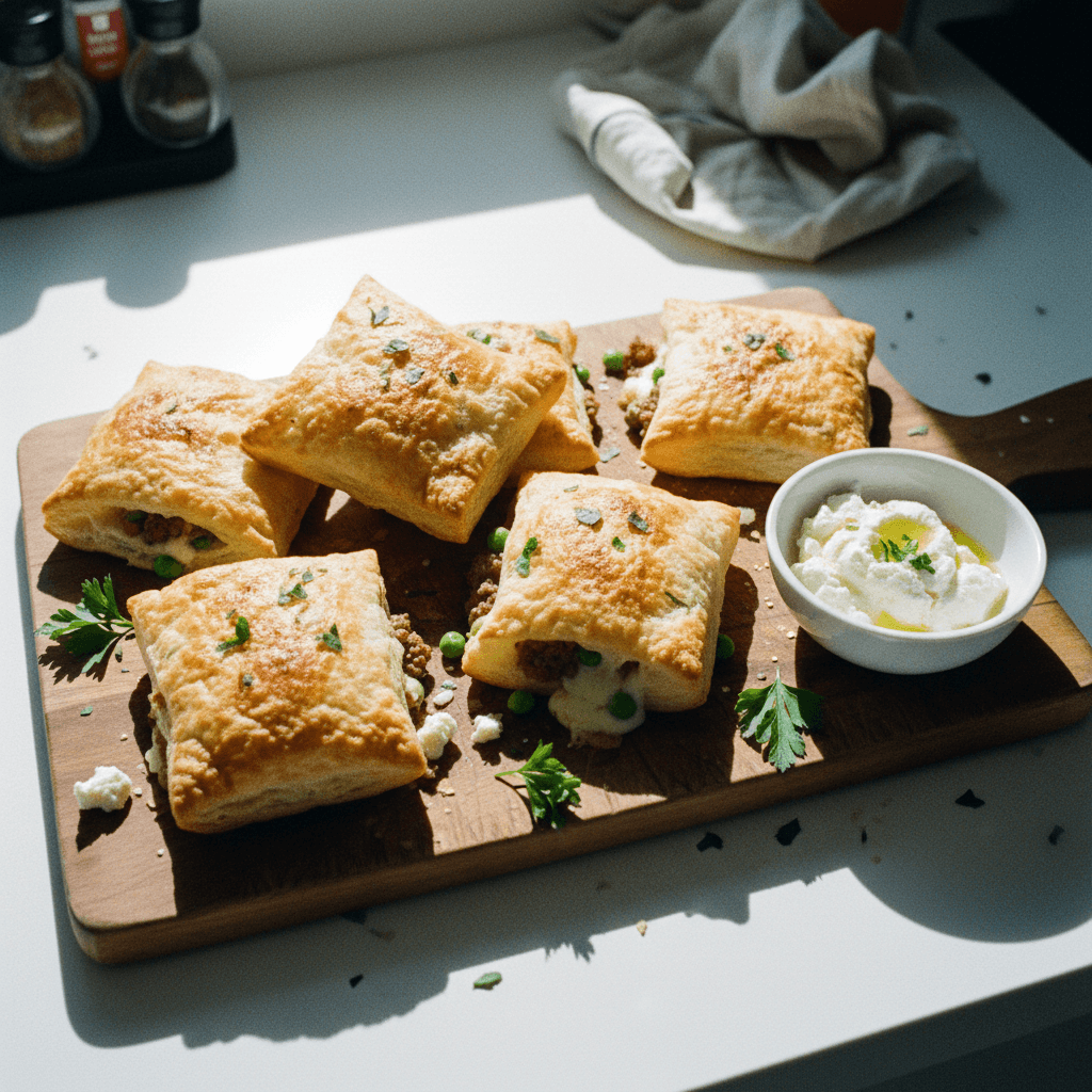 Beef and Feta Puff Pastry Pockets