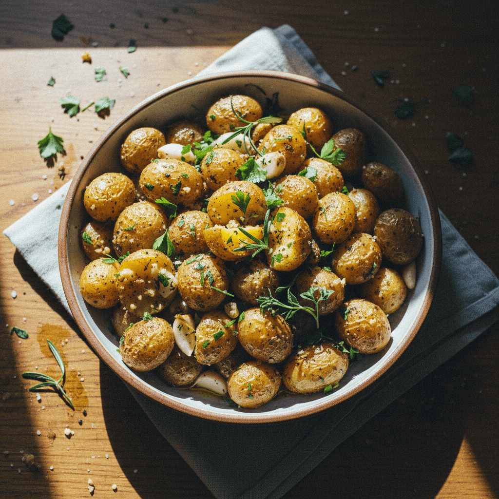 Garlic Herb Roasted Baby Potatoes