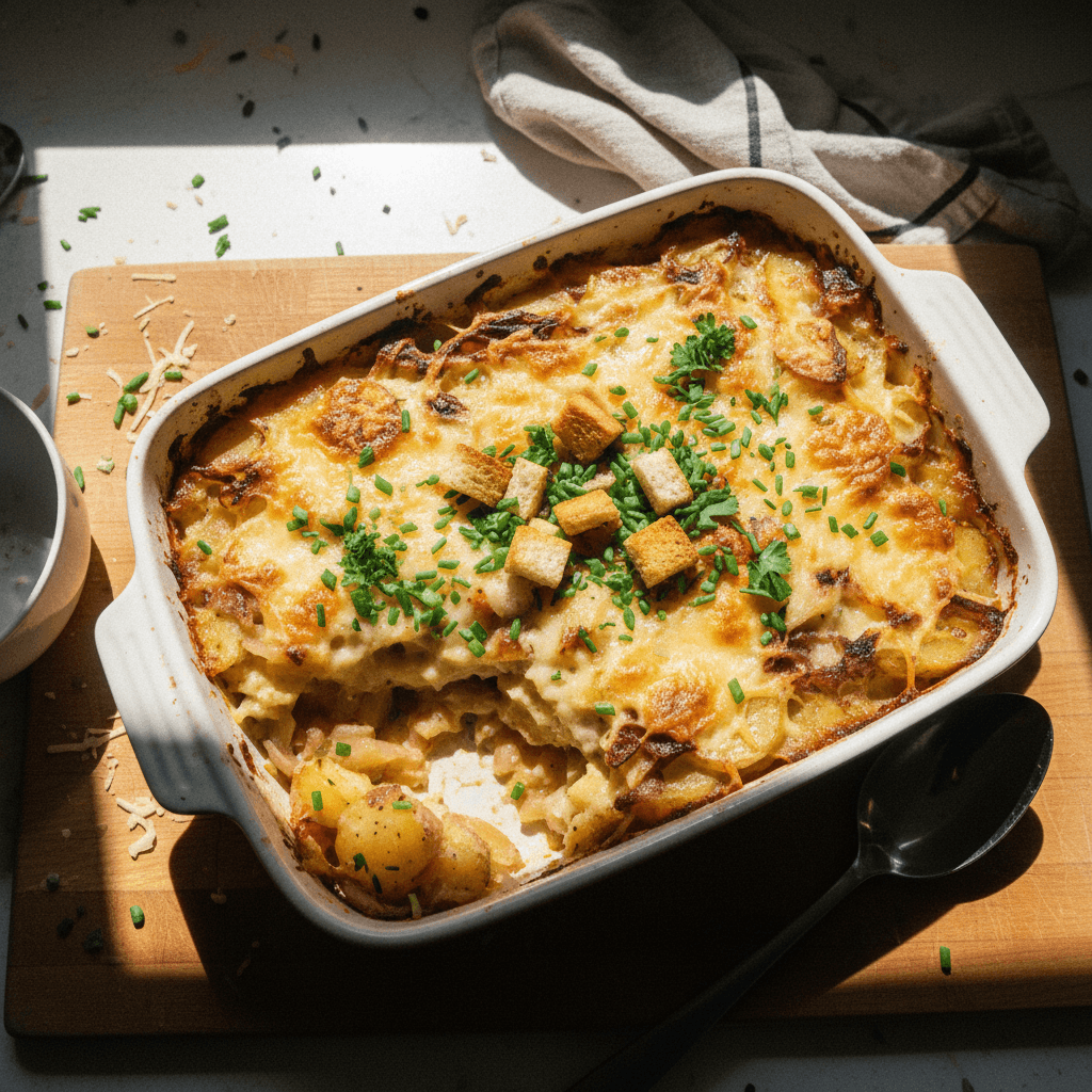 French Onion Potato Gratin