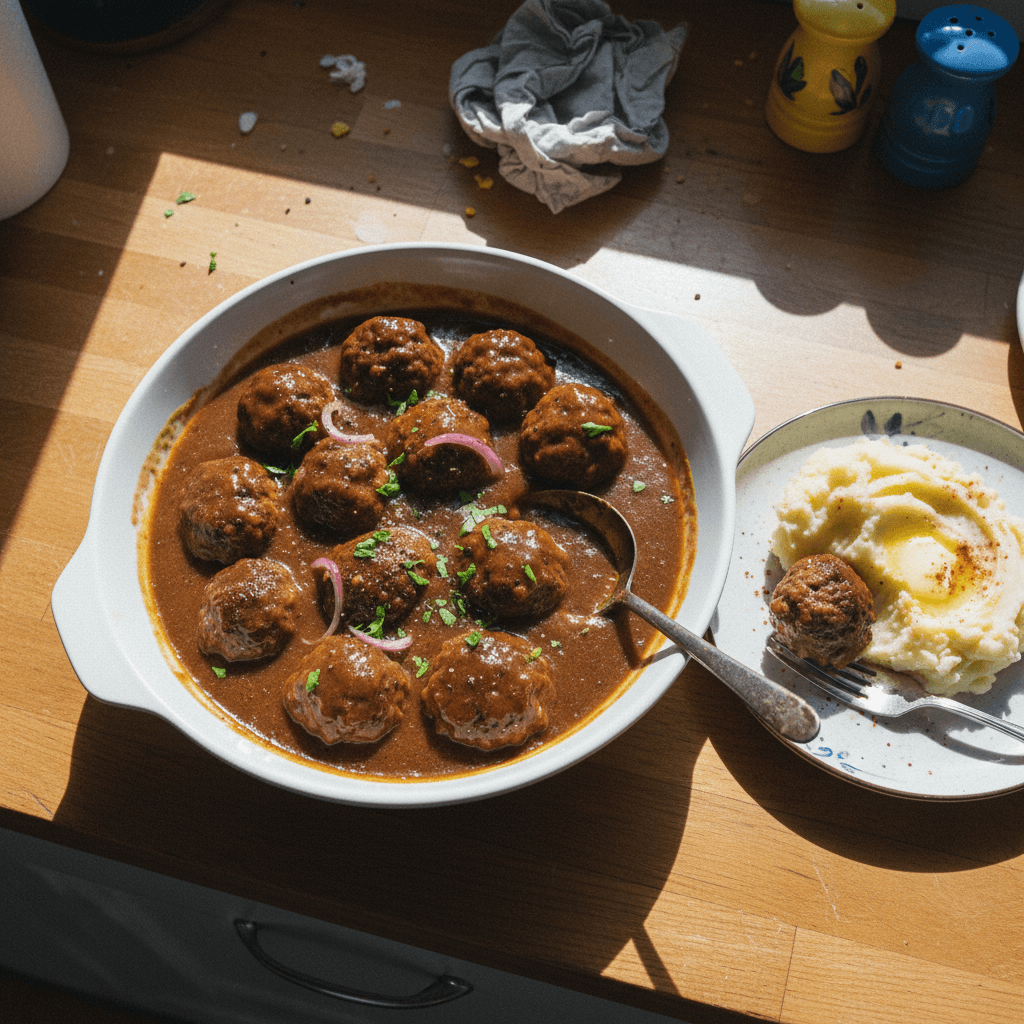 Crockpot Salisbury Steak Meatballs