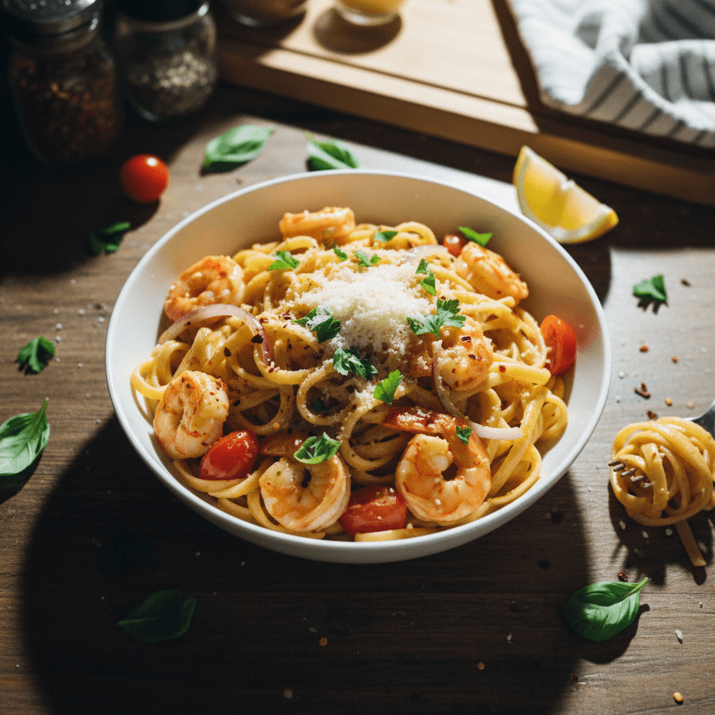 Creamy Shrimp Linguine