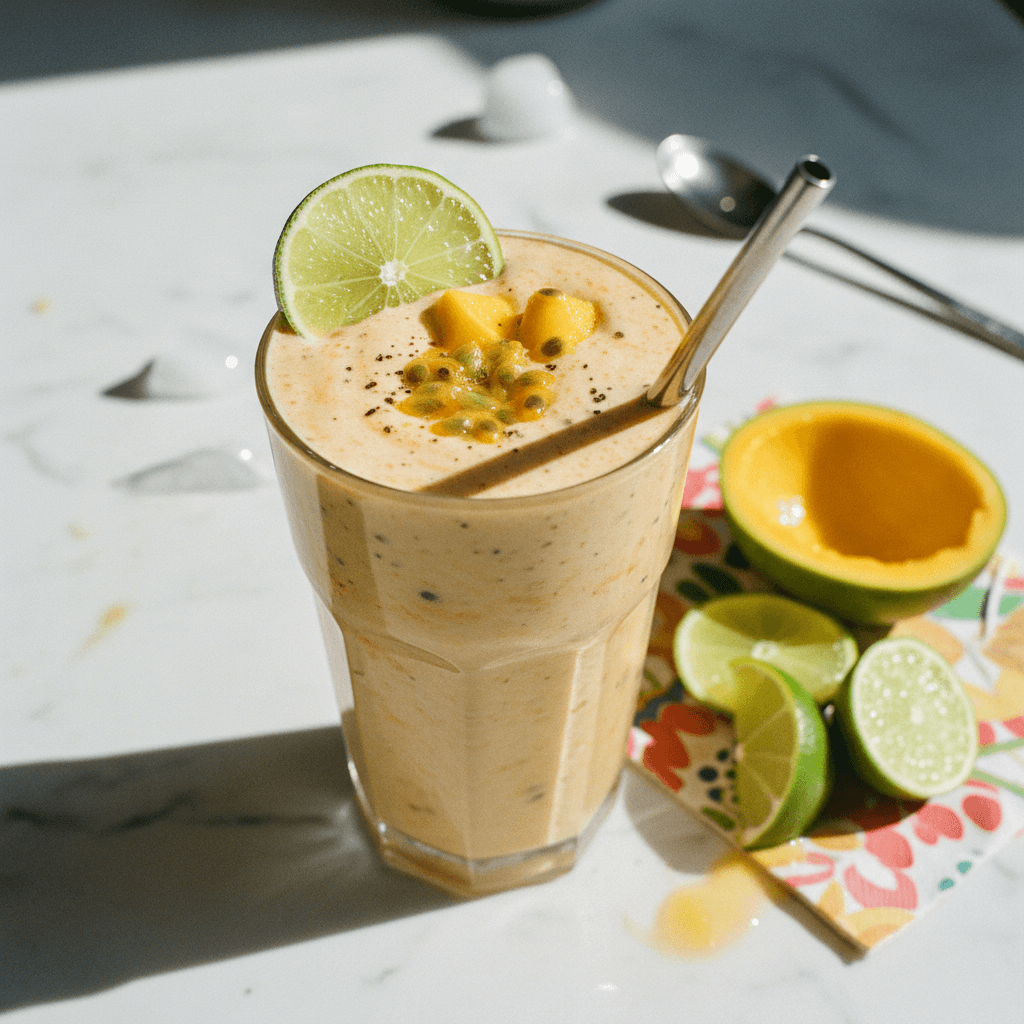 Mango Lime Passion Fruit Greek Yogurt Smoothie