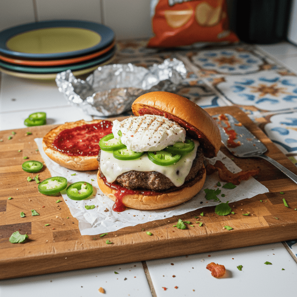 Smoked Jalapeno Popper Burger