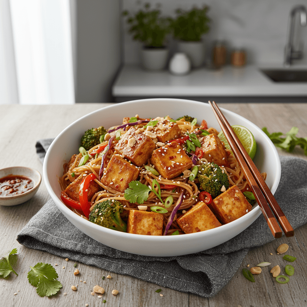 Spicy Peanut Tofu Stir-fry