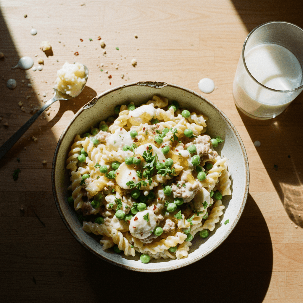 Creamy Turkey Pasta with Peas