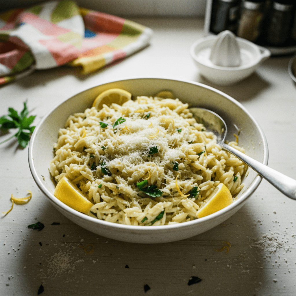 Creamy Lemon Orzo with Parmesan