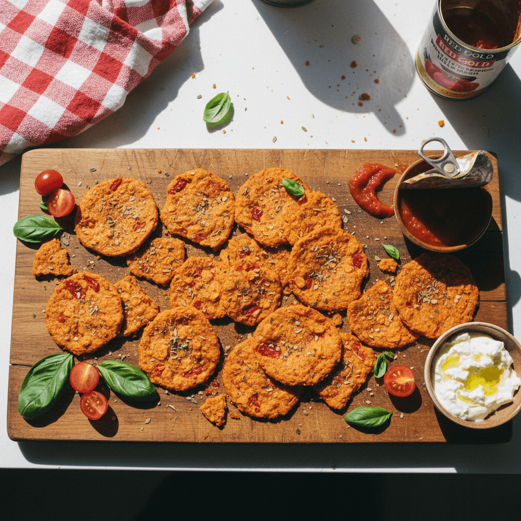 Crispy Tomato Oat Crackers