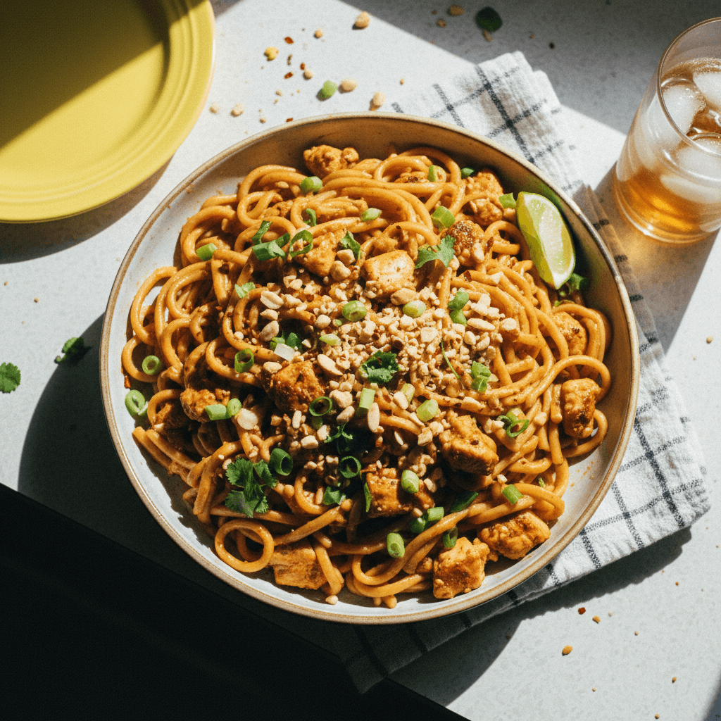 Vibrant Peanut Chicken Noodles