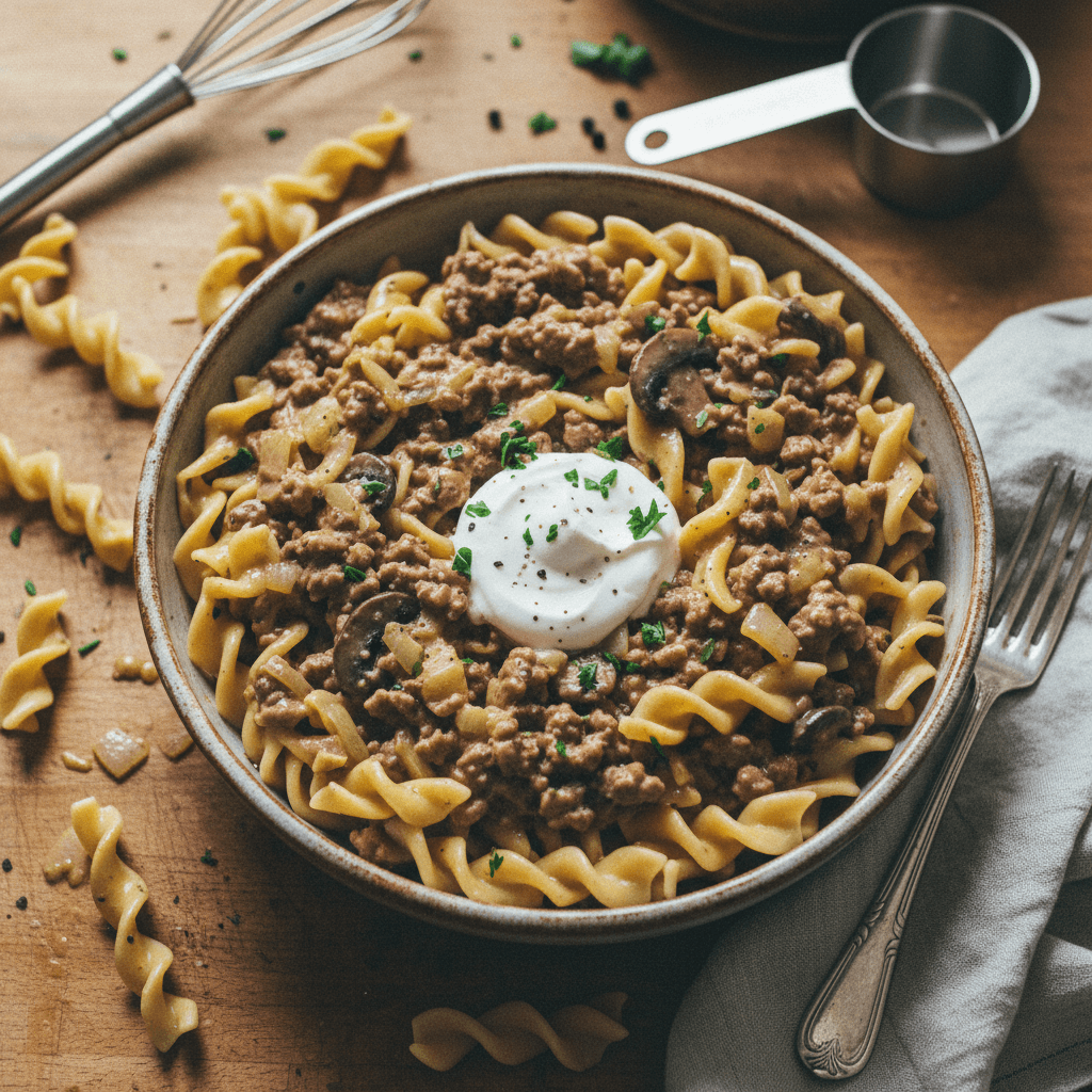 One-Pot Ground Beef Stroganoff