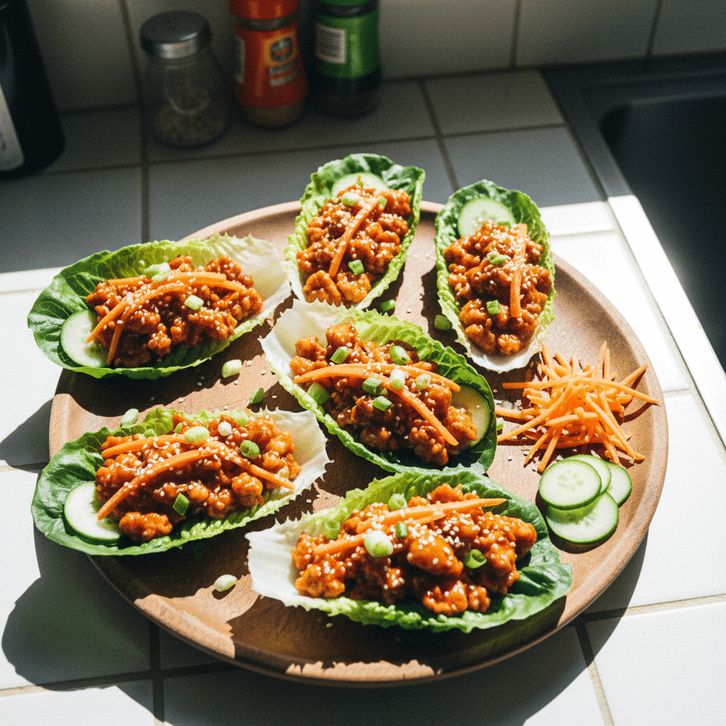 Honey Chili Chicken Lettuce Cups