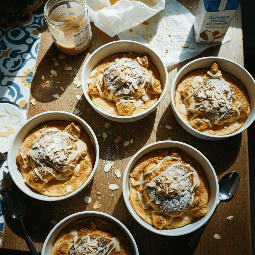 Almond Croissant Pancake Bowls