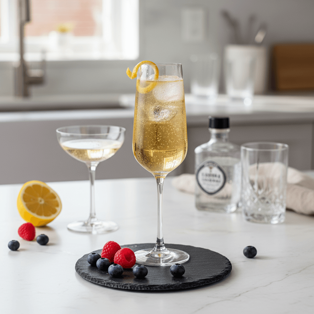 Classic French 75 Sparkle with Berry Garnish