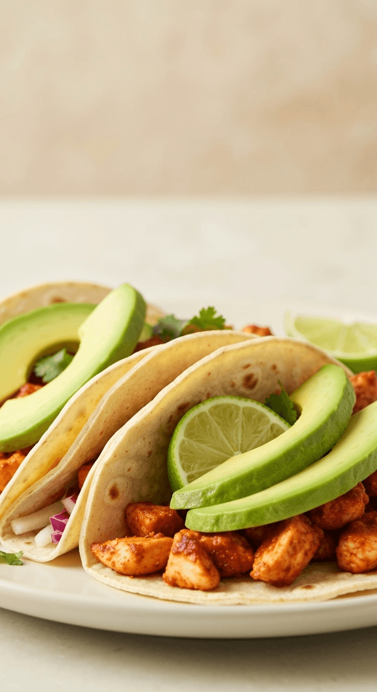 Spicy avocado lime tacos