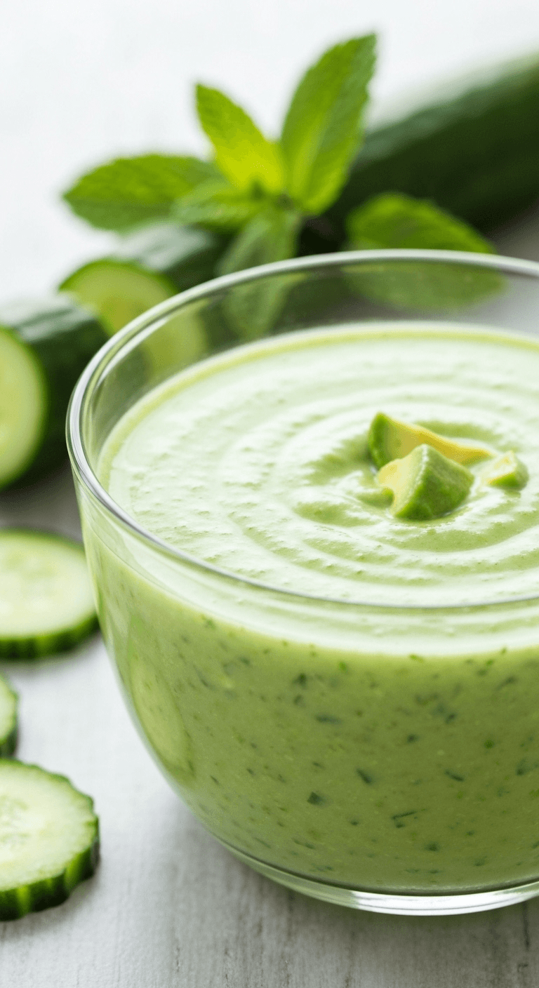 Chilled Cucumber Avocado Soup