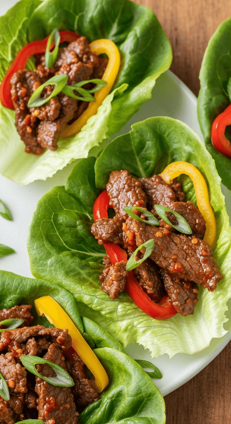 Spicy Beef Bulgogi Lettuce Wraps