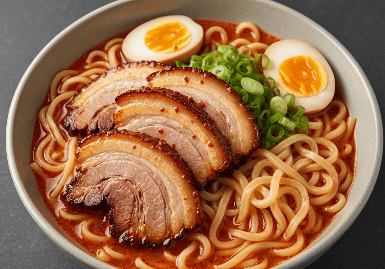 Spicy Pork Belly Ramen Bomb