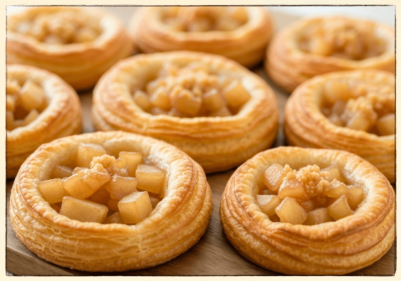 Apple crumble Danish pastries