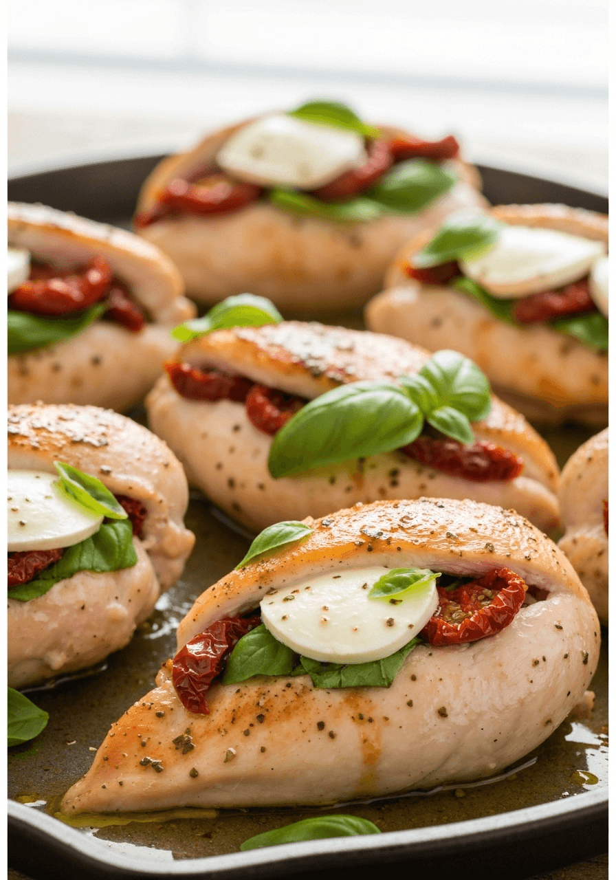 Caprese stuffed chicken breasts