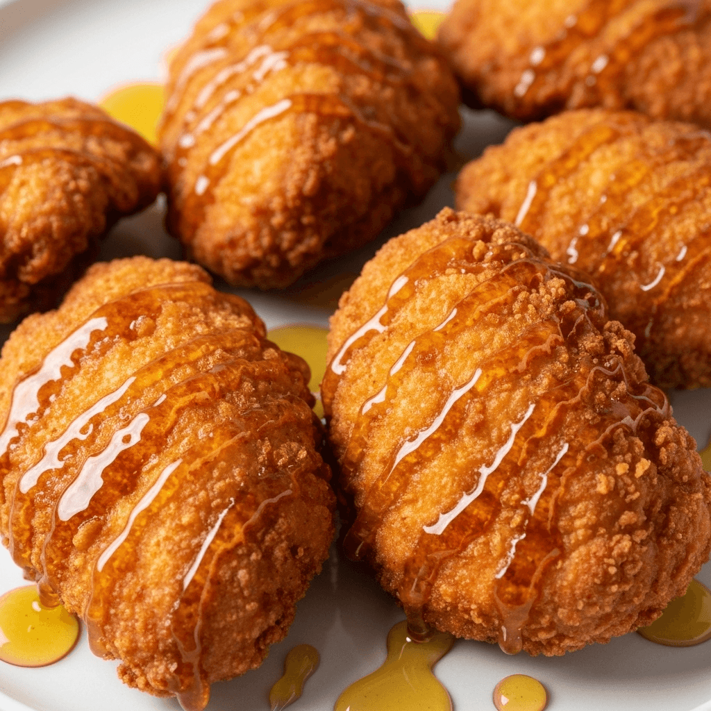 Buttermilk fried chicken with honey drizzle