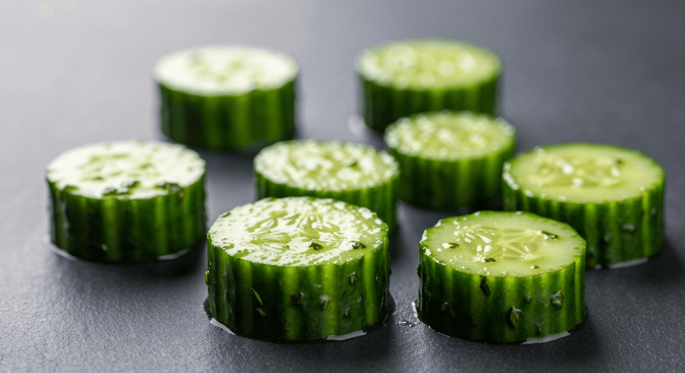 Lemon-herb marinated cucumber bites