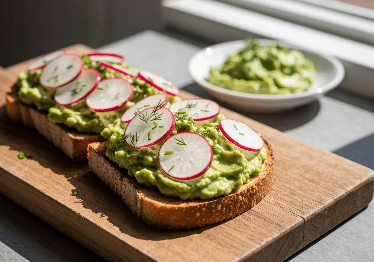 Avocado toast with radish