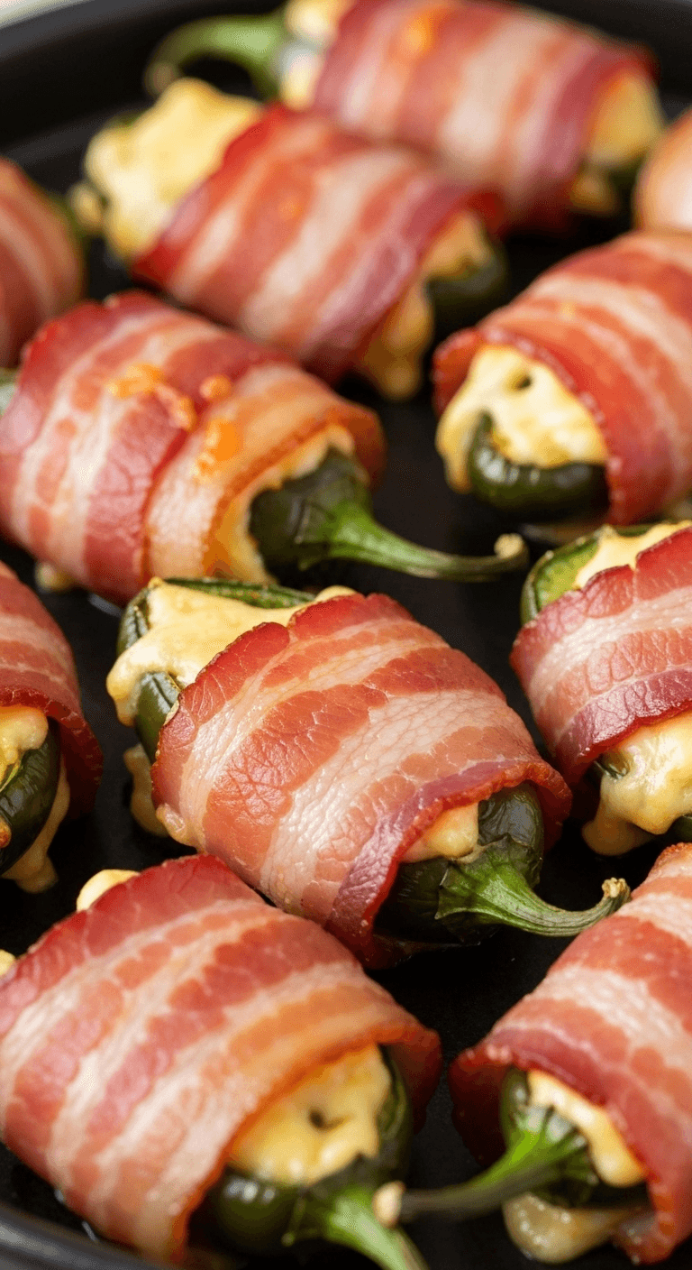 Bacon-wrapped jalapeño poppers