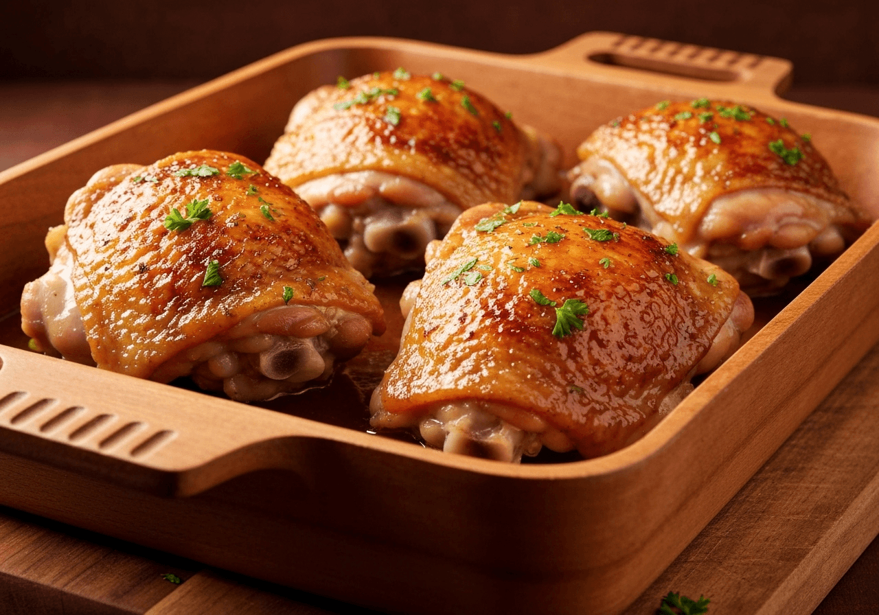 Apple Cider Roasted Chicken Thighs