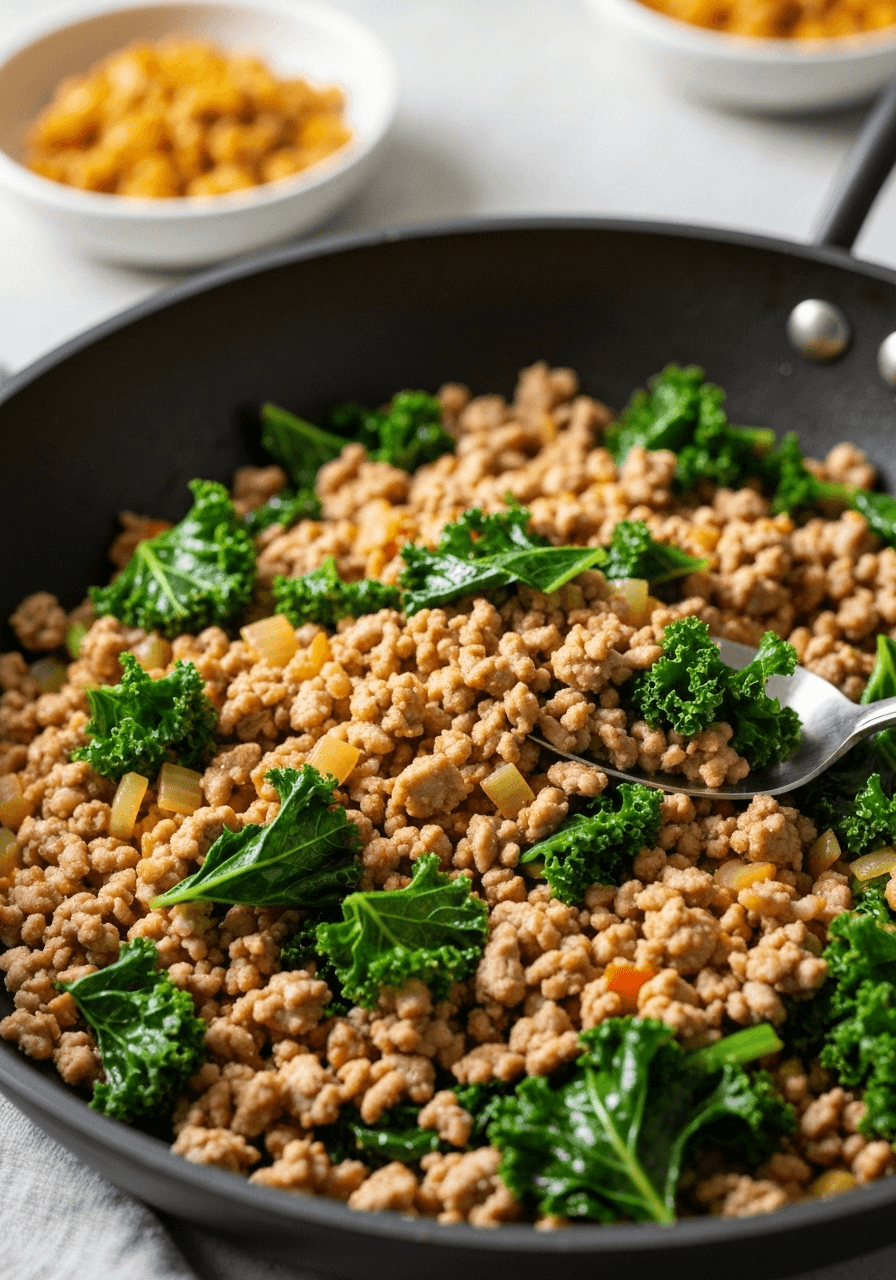 Ground Turkey and Kale Stir-Fry