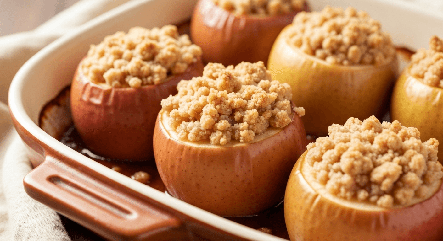 Cinnamon Baked Apples with Crumble