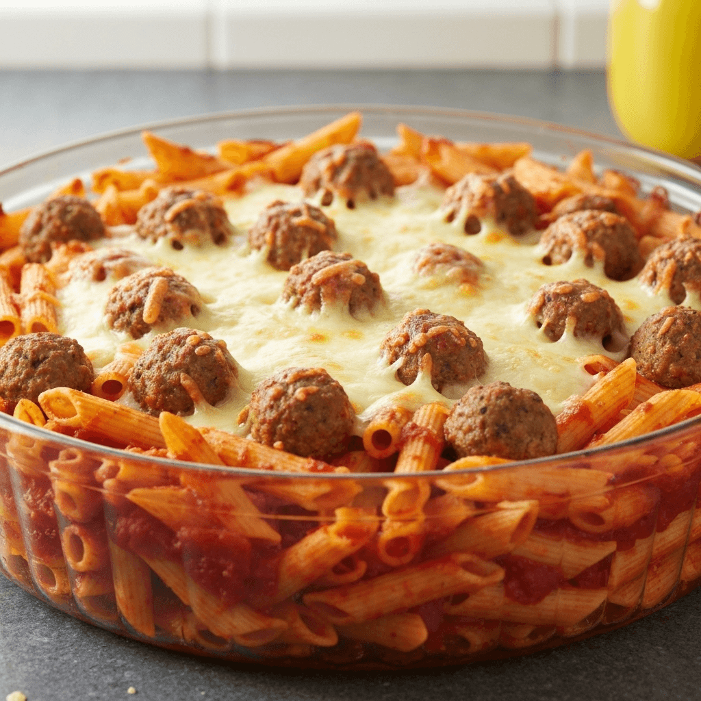 Italian Meatball Pasta Bake