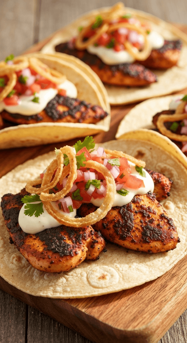 Cajun Blackened Chicken Tacos