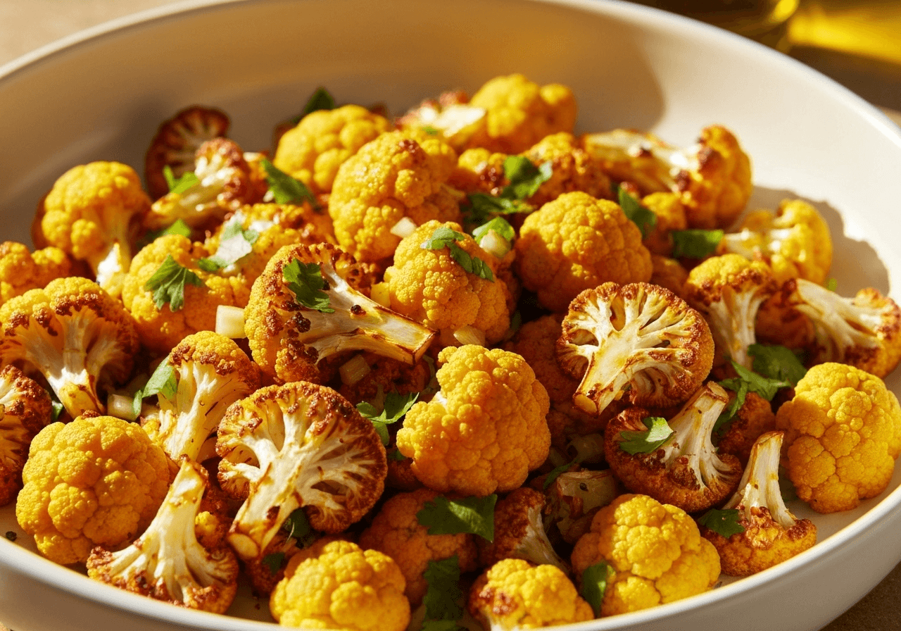 Turmeric Roasted Cauliflower Salad