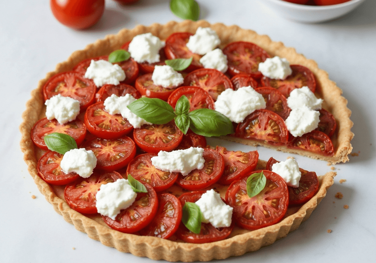 Heirloom Tomato Tart, Goat Cheese, Basil