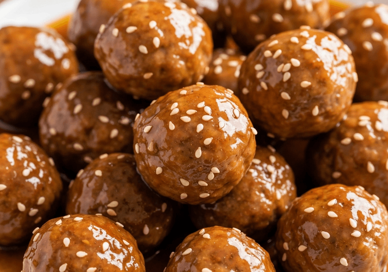 Sesame ginger glazed meatballs