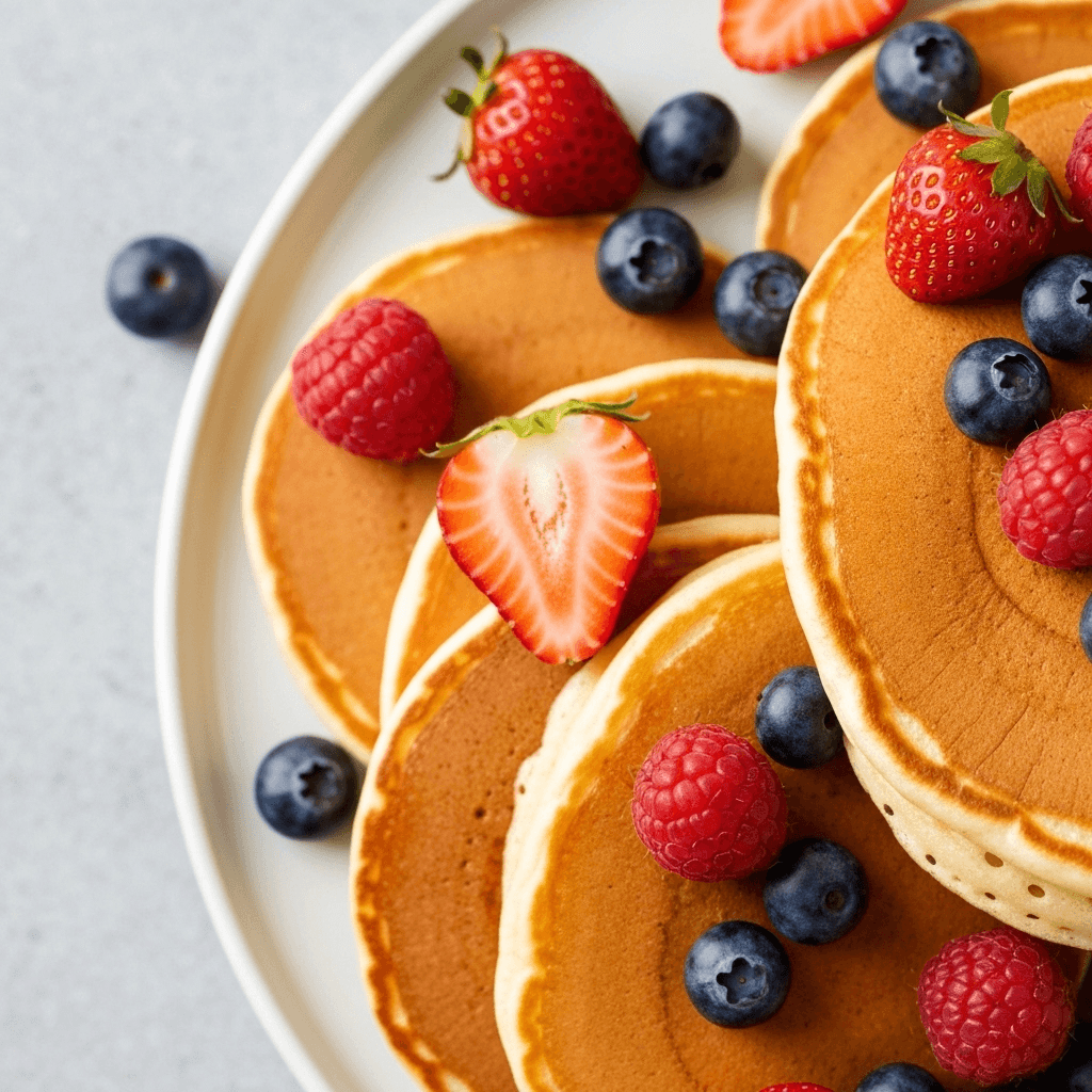 Fluffy Pancakes with Fresh Berries