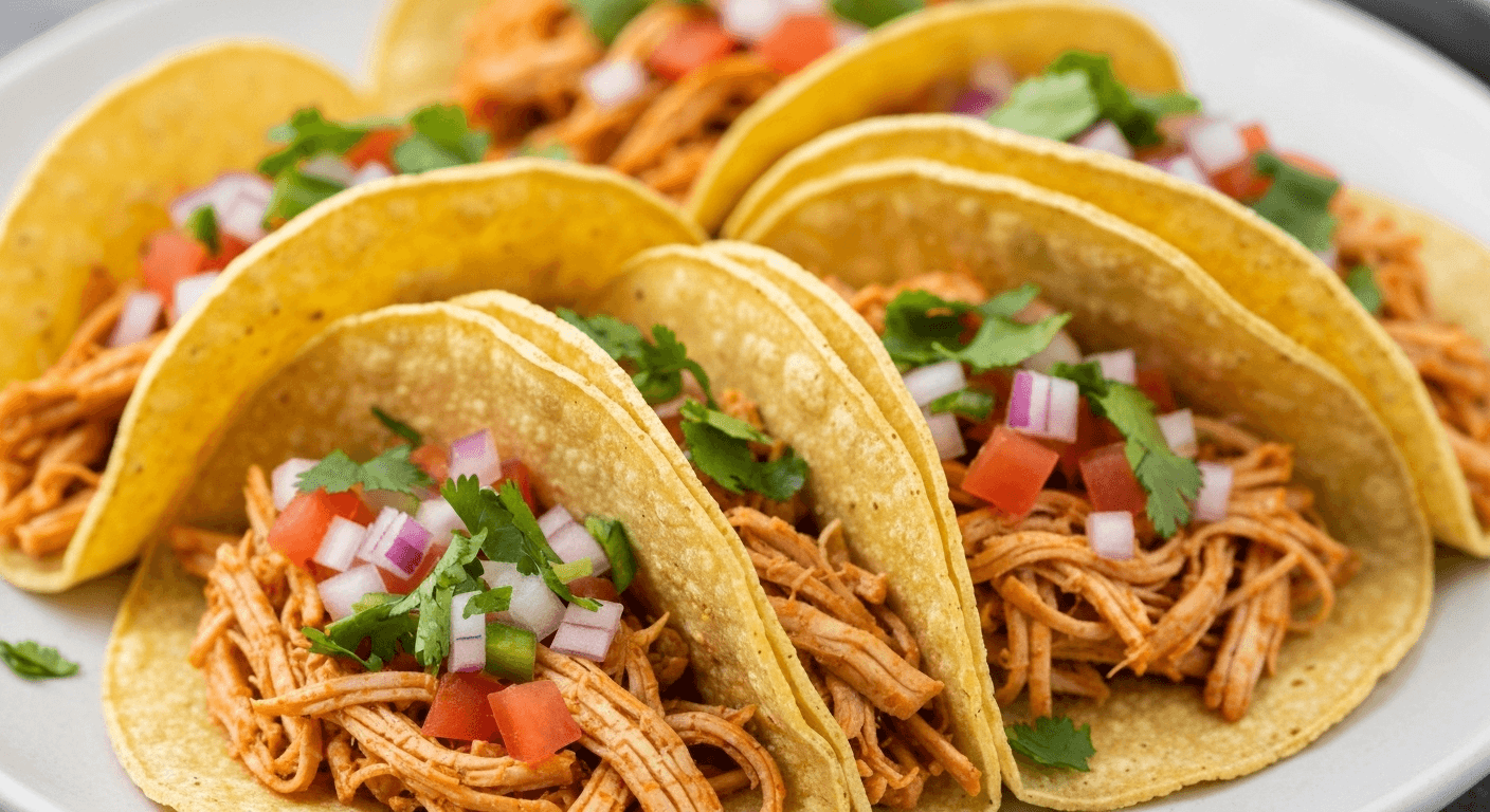 Spicy Shredded Chicken Tacos