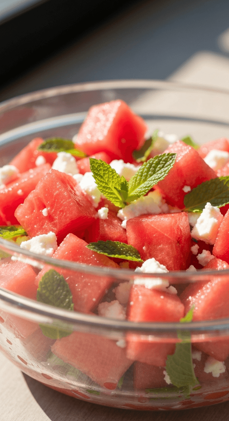 Watermelon Feta Mint Salad