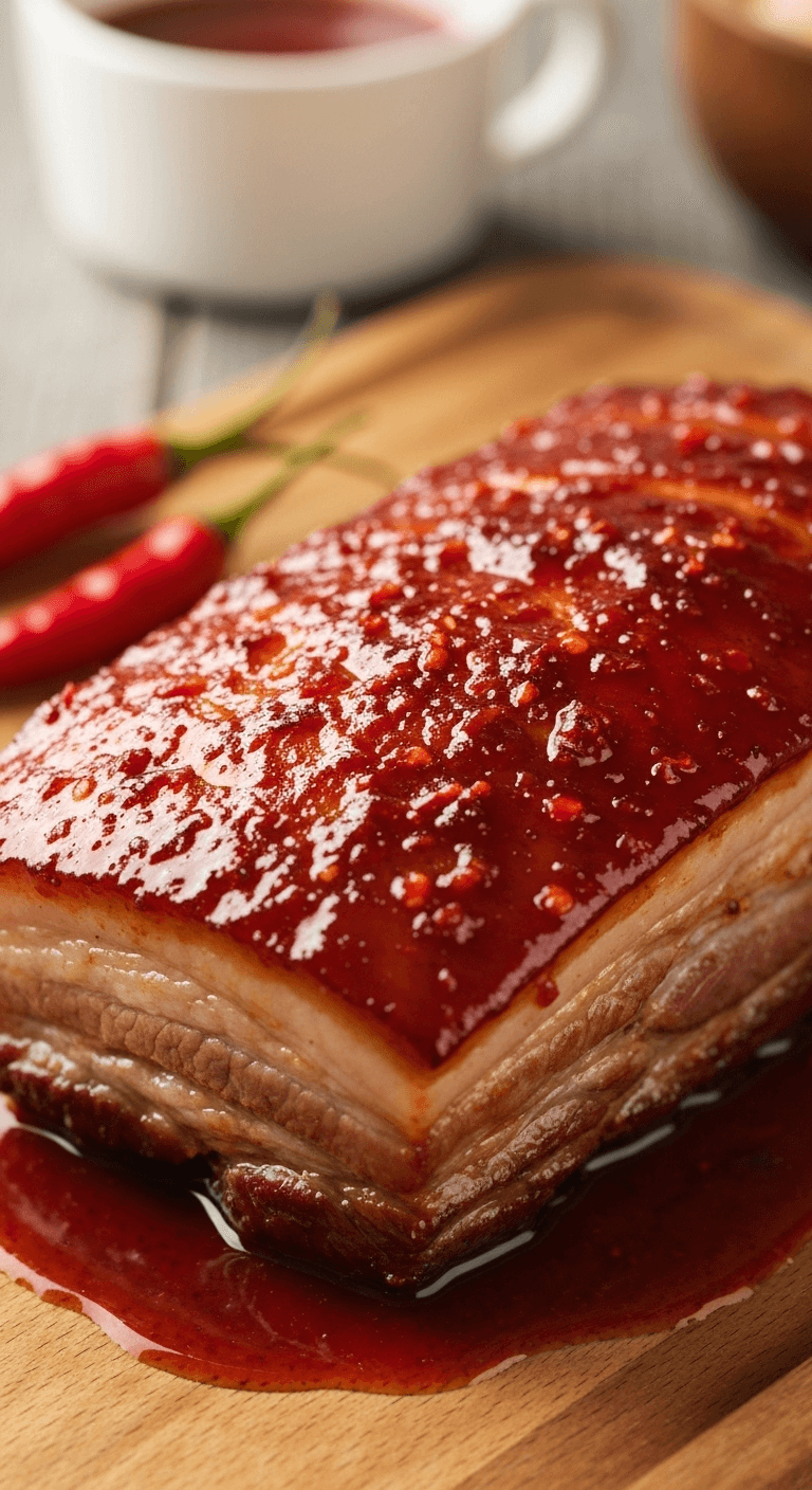 Blood Orange & Chili Glazed Pork Belly
