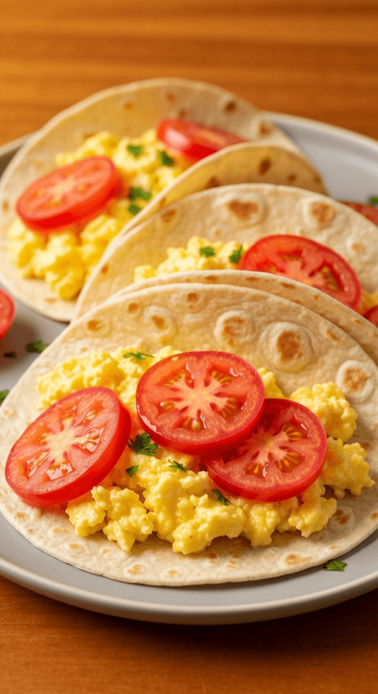 Scrambled Egg and Tomato Tortillas